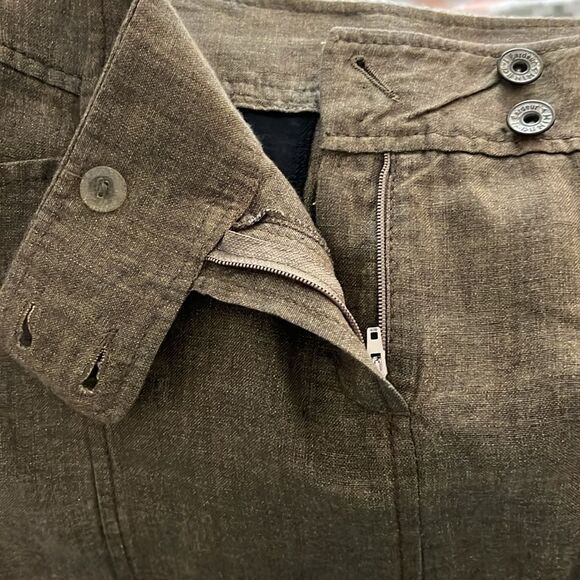 Gardeur Fine Linen Pleated Skirt Button Zipper Front Patch Pockets - Picture 9 of 12